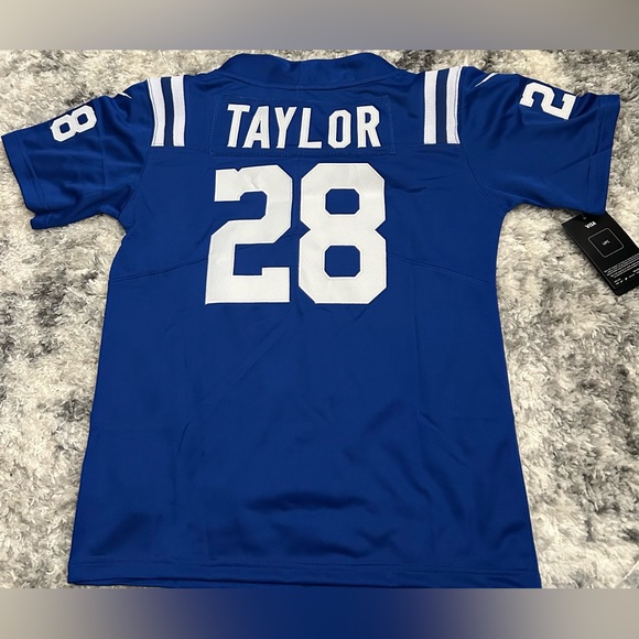 Youth sized Adidas Colts Blue and White Sports Jersey - Picture 2 of 2